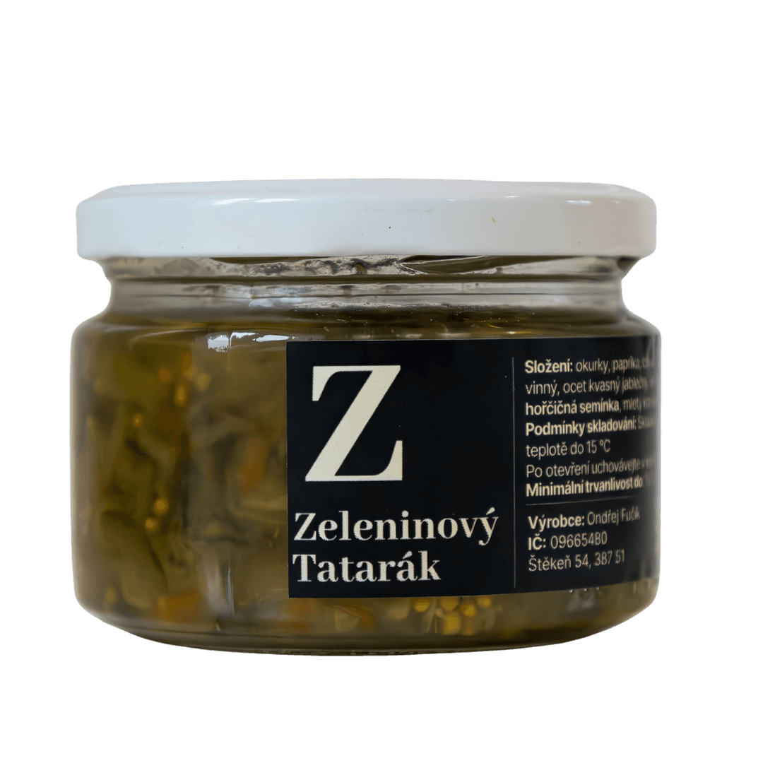 Sklenice zeleninového tataráku Ve skleničce